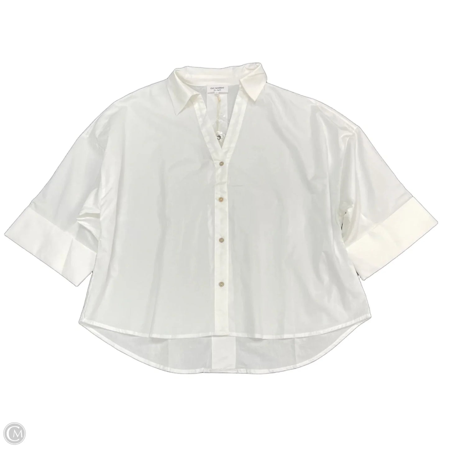 Top 3/4 Sleeve By Ee Some In White, Size: M