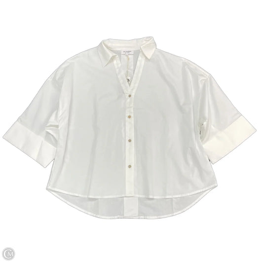 Top 3/4 Sleeve By Ee Some In White, Size: M