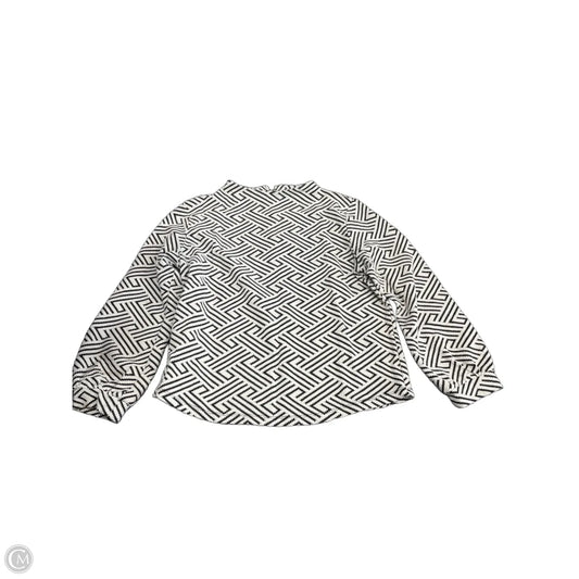Top Long Sleeve By W5 In Black & White, Size: L