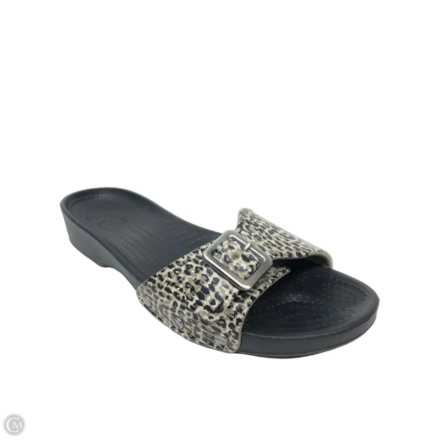 Sandals Flats By Crocs In Leopard Print, Size: 11