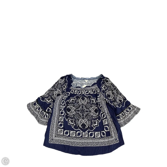 Top 3/4 Sleeve By Cato In Navy, Size: Xl