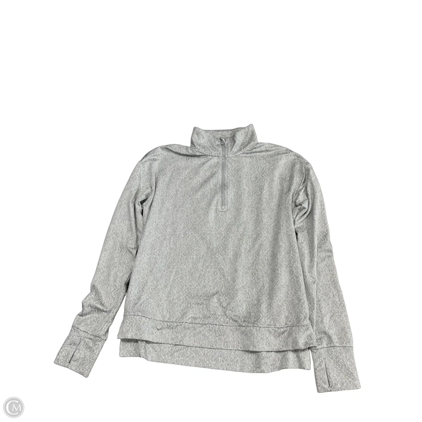 Athletic Top Long Sleeve Collar By Mondetta In Grey, Size: S