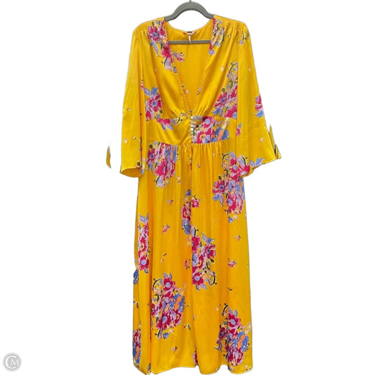Dress Casual Maxi By Free People In Yellow, Size: L