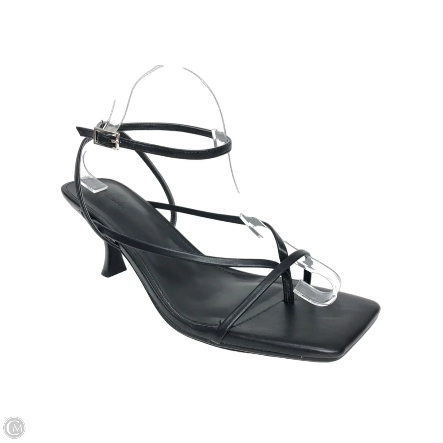 Sandals Heels Kitten By Clothes Mentor In Black, Size: 11