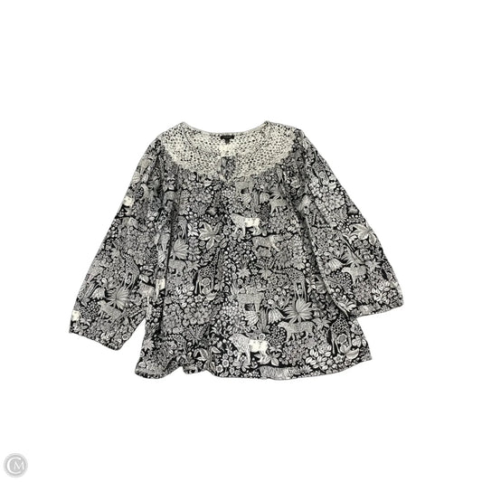 Top Long Sleeve By Talbots In Black & White, Size: L