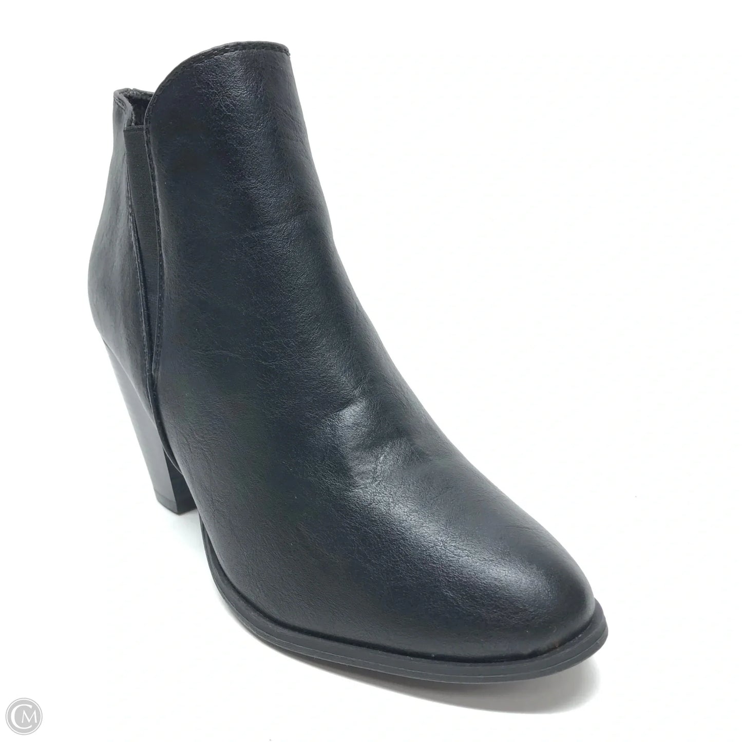 Boots Ankle Heels By Forever In Black, Size: 10