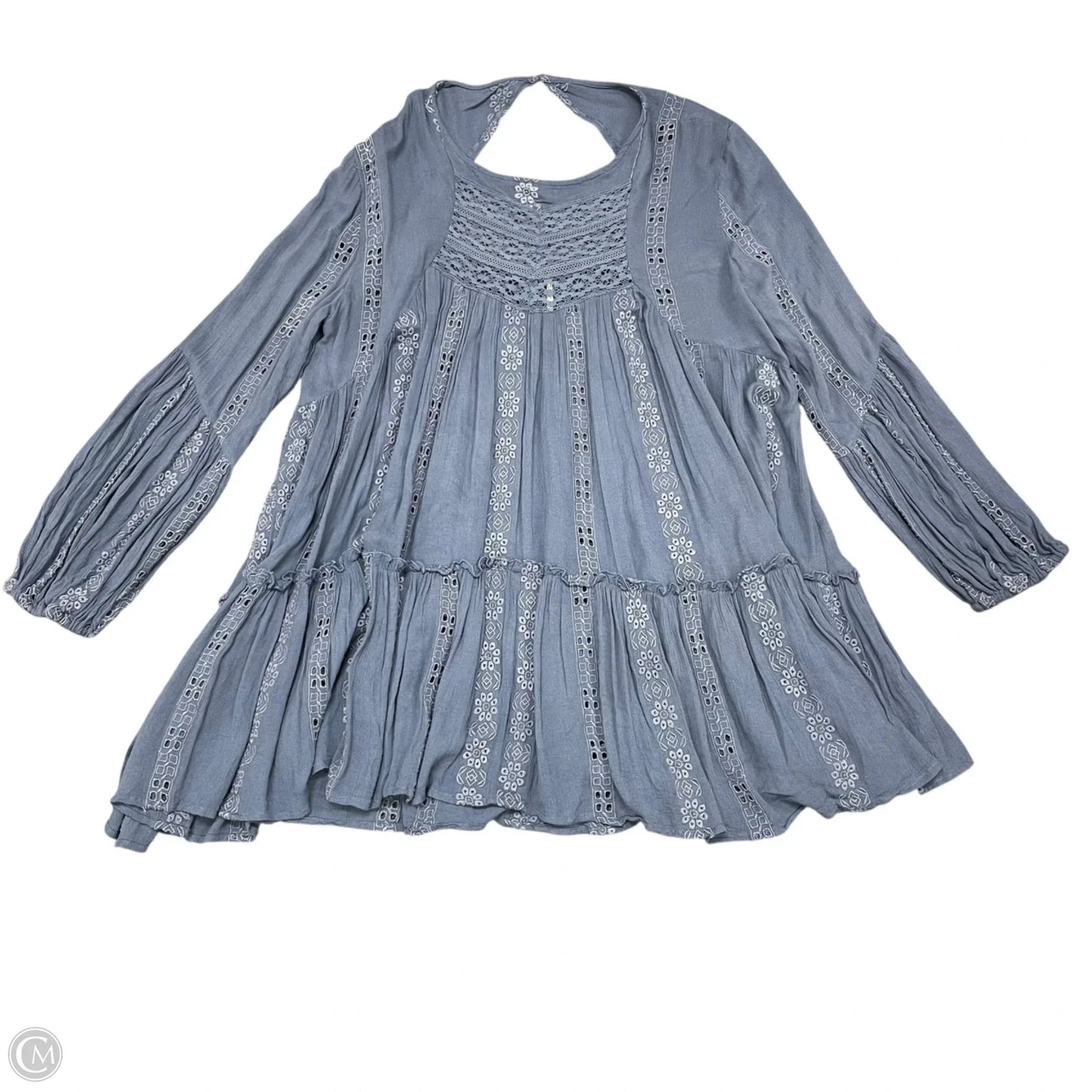 Tunic Long Sleeve By Free People In Blue, Size: S