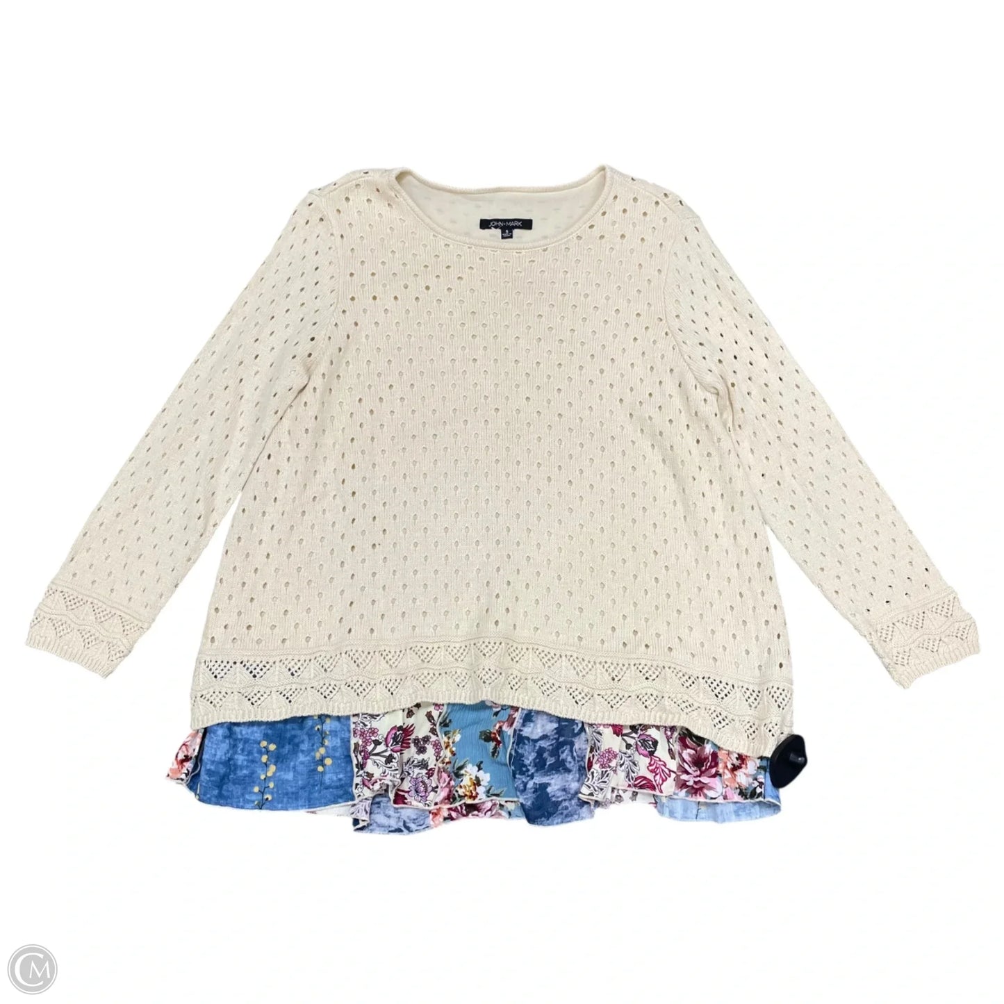 Top Long Sleeve By John Mark In Beige, Size: S