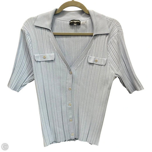 Top Short Sleeve Designer By Karl Lagerfeld In Blue, Size: Xl