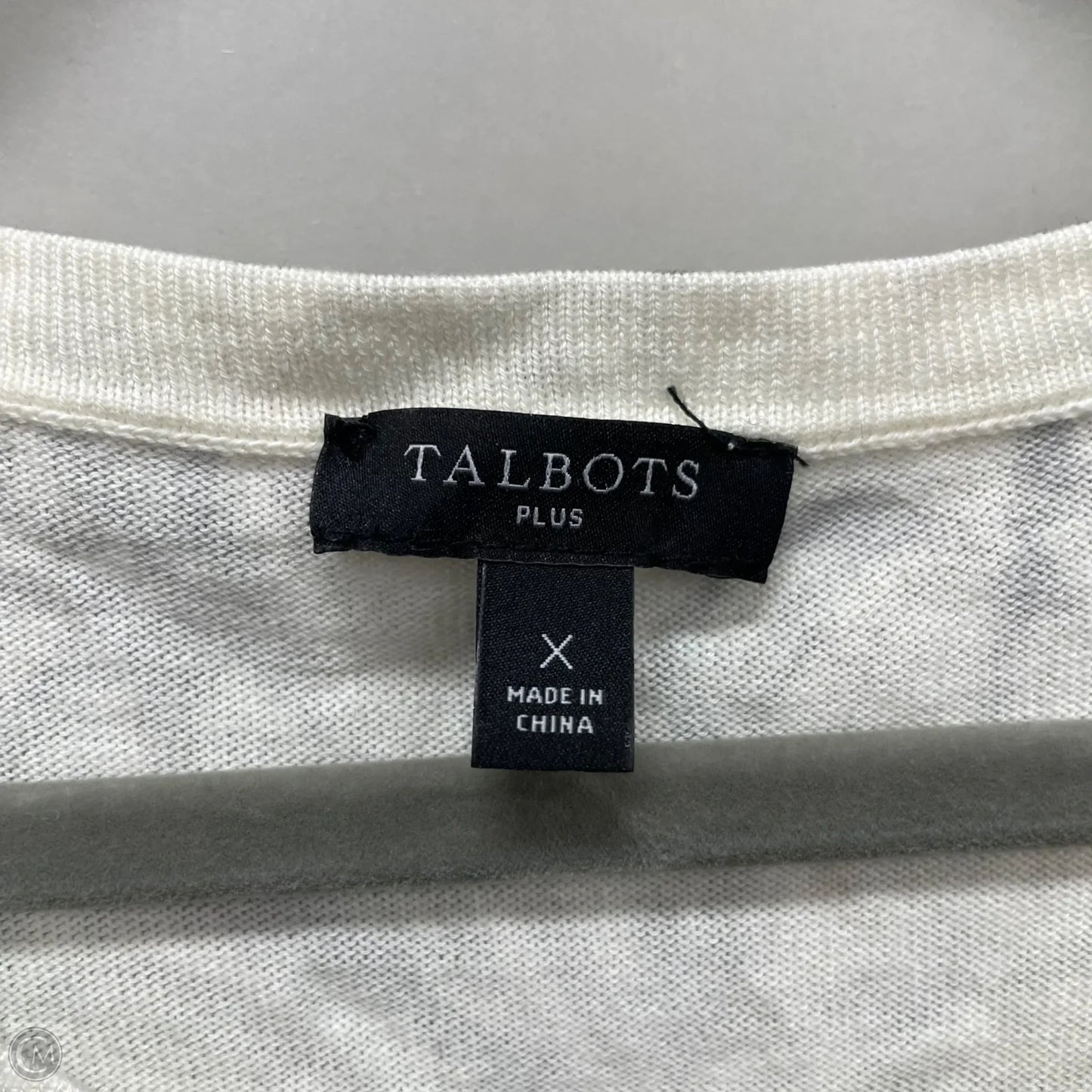 Cardigan By Talbots In Black & Cream, Size: 1x