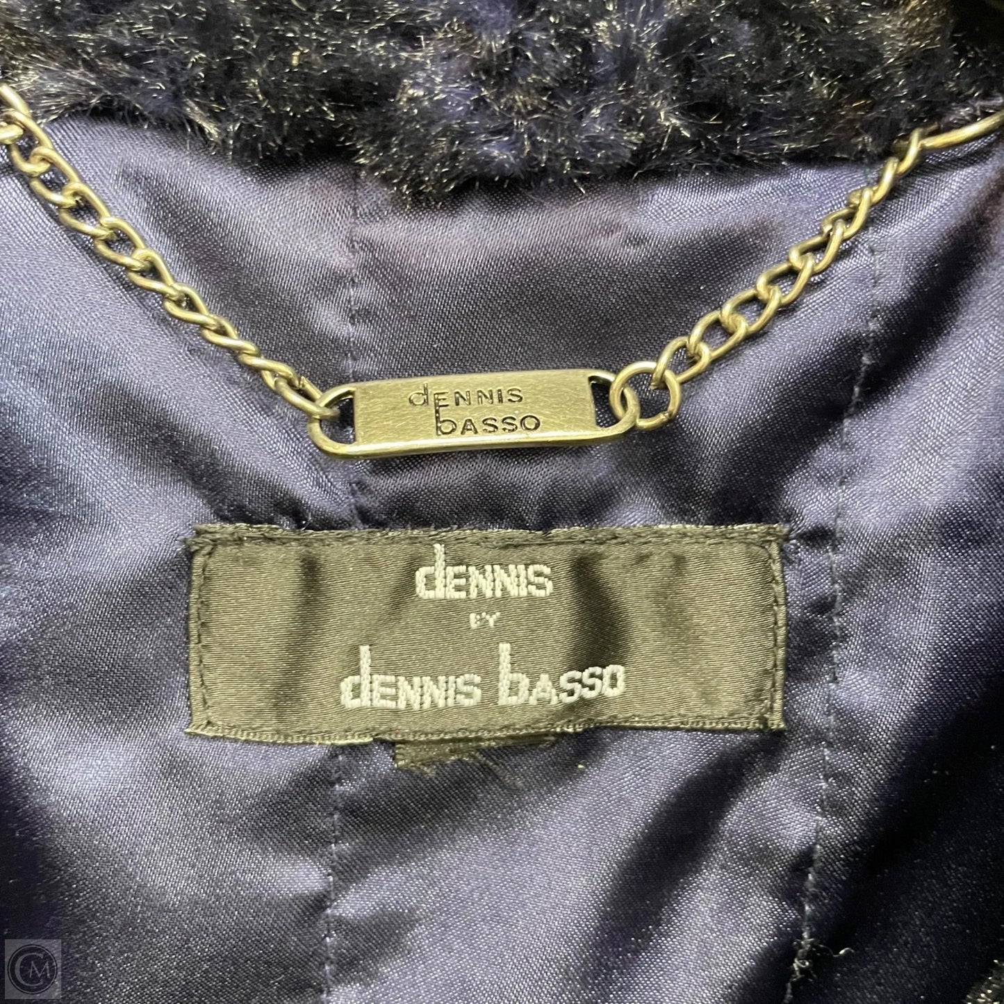 Coat Faux Fur & Sherpa By Dennis Basso Qvc In Navy, Size: 2x