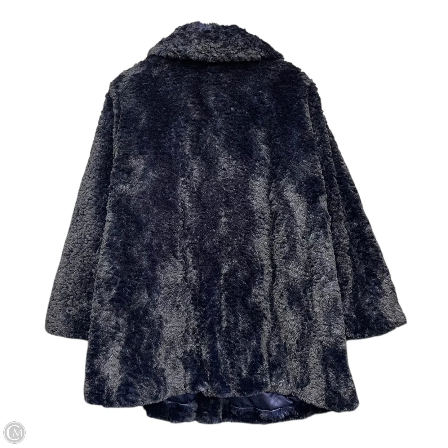 Coat Faux Fur & Sherpa By Dennis Basso Qvc In Navy, Size: 2x