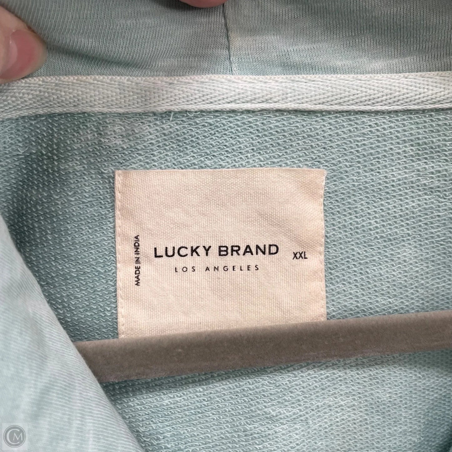 Sweatshirt Hoodie By Lucky Brand In Aqua, Size: Xxl