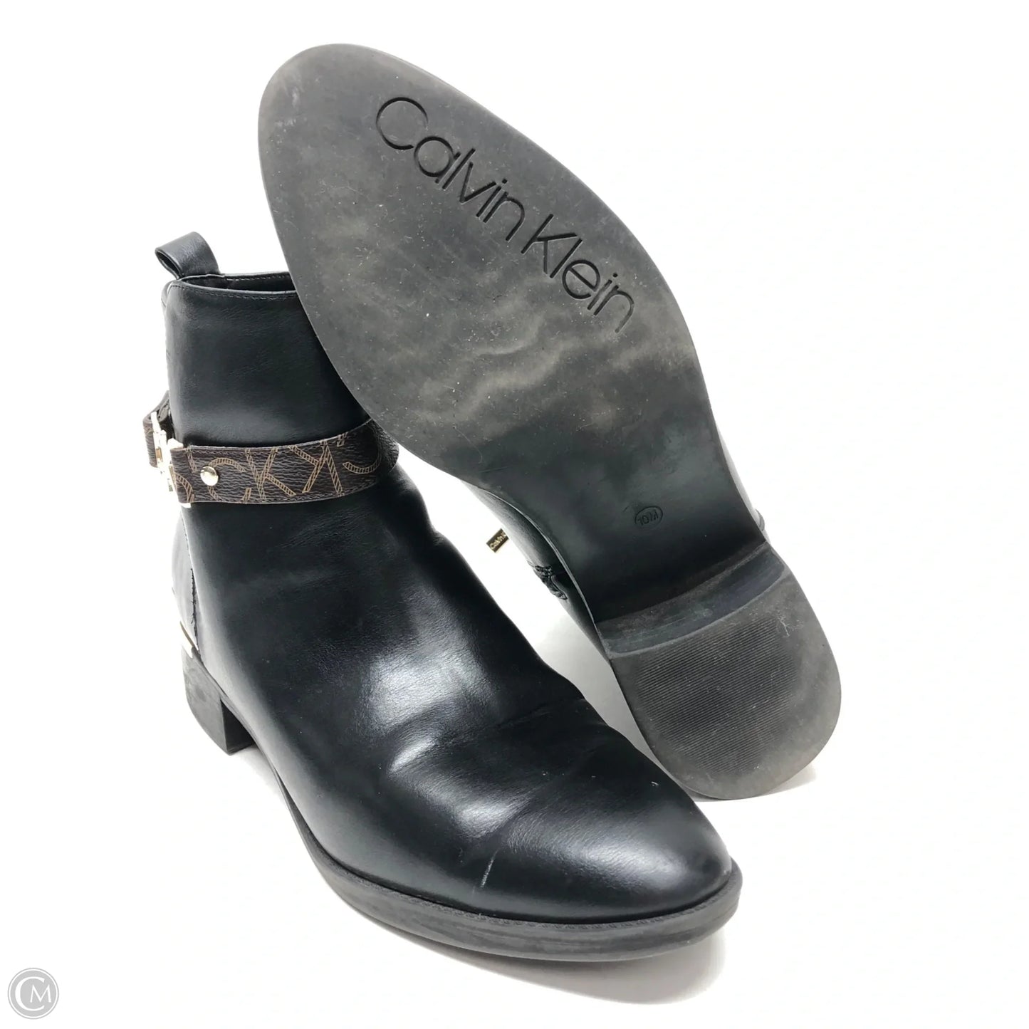 Boots Ankle Flats By Calvin Klein In Black, Size: 10