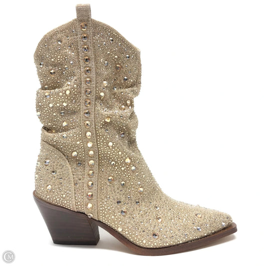 Boots Ankle Heels By Jessica Simpson In Gold, Size: 6