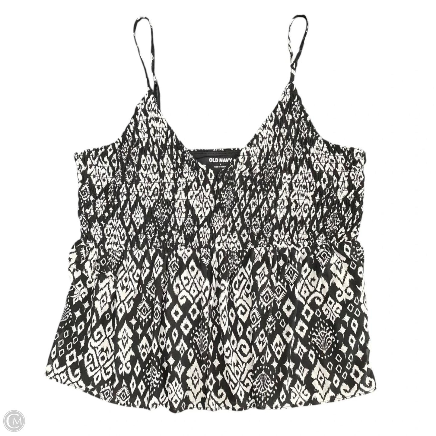 Top Sleeveless By Old Navy In Black & White, Size: L