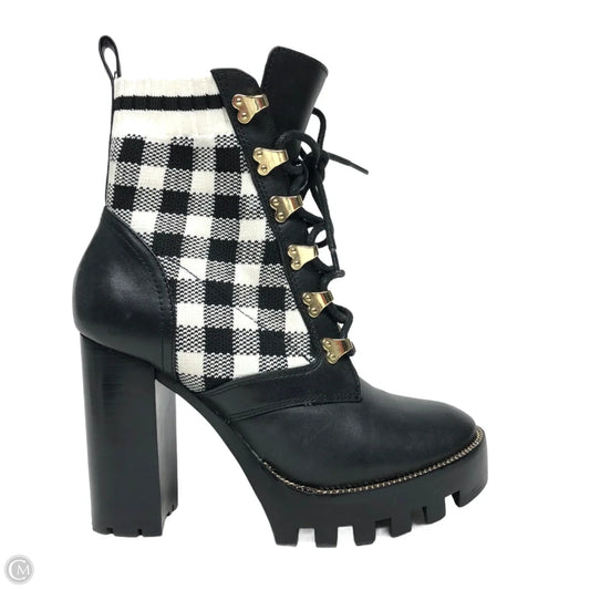 Boots Ankle Heels By Antonio Melani In Black & White, Size: 5.5