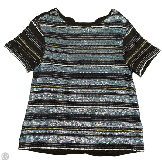 Top Short Sleeve By Maeve In Black & Blue, Size: M