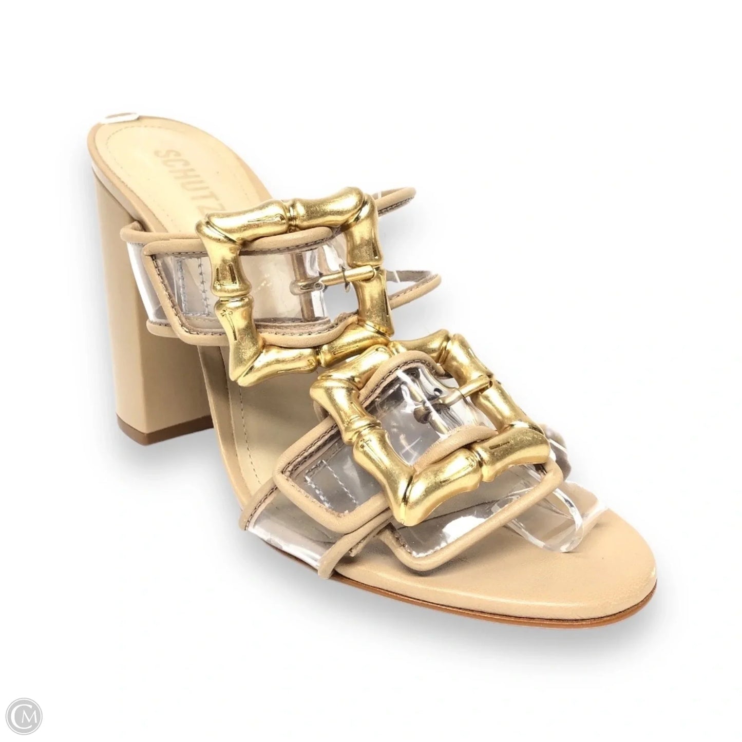 Shoes Heels Block By Schutz In Gold & Tan, Size: 9.5