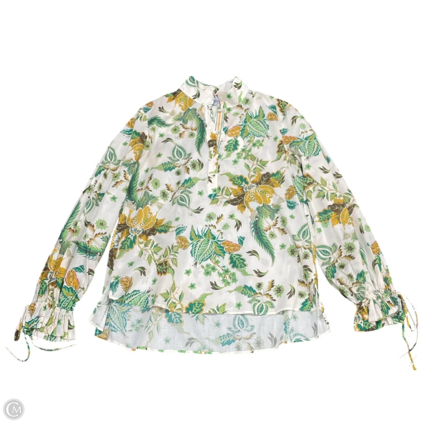 Top Long Sleeve By Antonio Melani In Cream & Green, Size: Xs