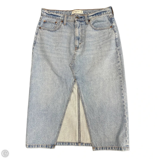 Skirt Midi By Abercrombie And Fitch In Blue Denim, Size: 8