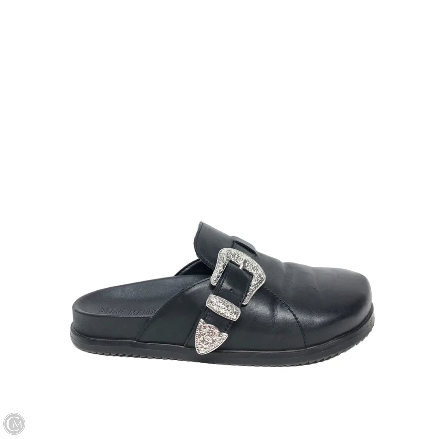 Shoes Flats By Steve Madden In Black & Silver, Size: 6.5