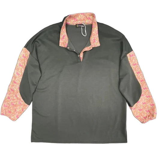 Sweatshirt Collar By Clothes Mentor In Green, Size: 2x