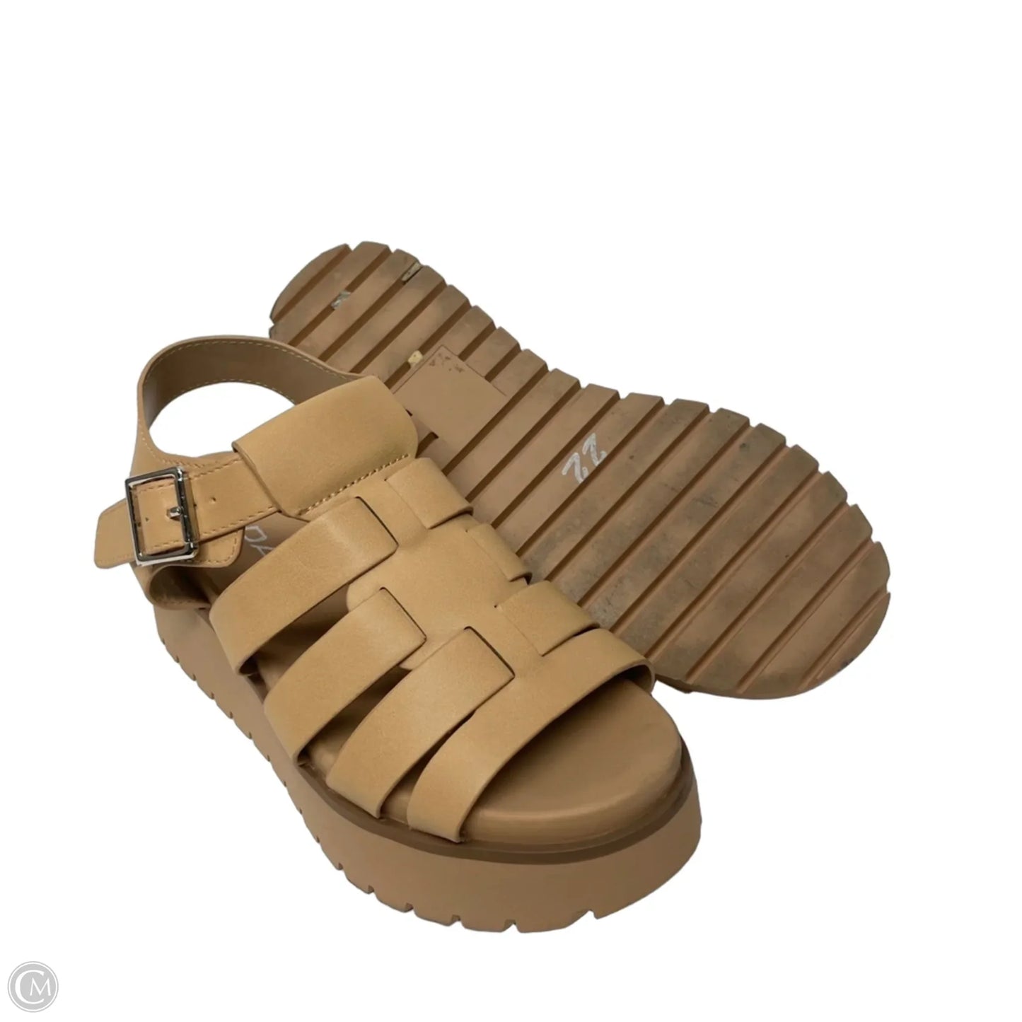Sandals Heels Platform By Soda In Beige, Size: 7