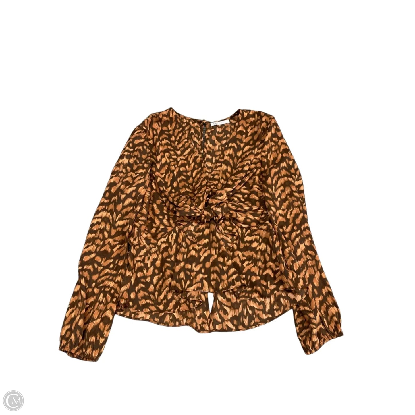 Top Long Sleeve By Dr2 In Brown & Tan, Size: M