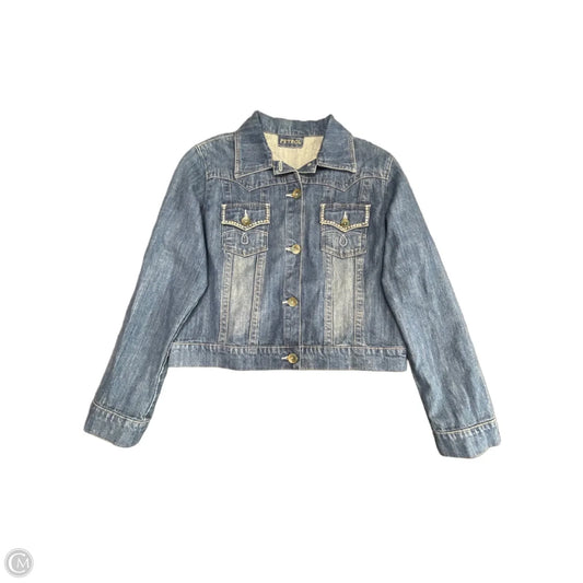 Jacket Denim By Clothes Mentor In Blue Denim, Size: L