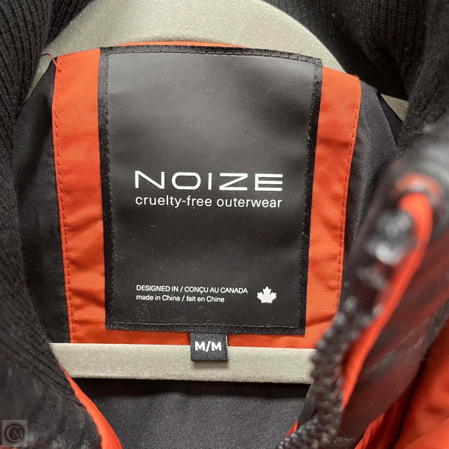 Coat Puffer & Quilted By Cmb In Black & Orange, Size: M