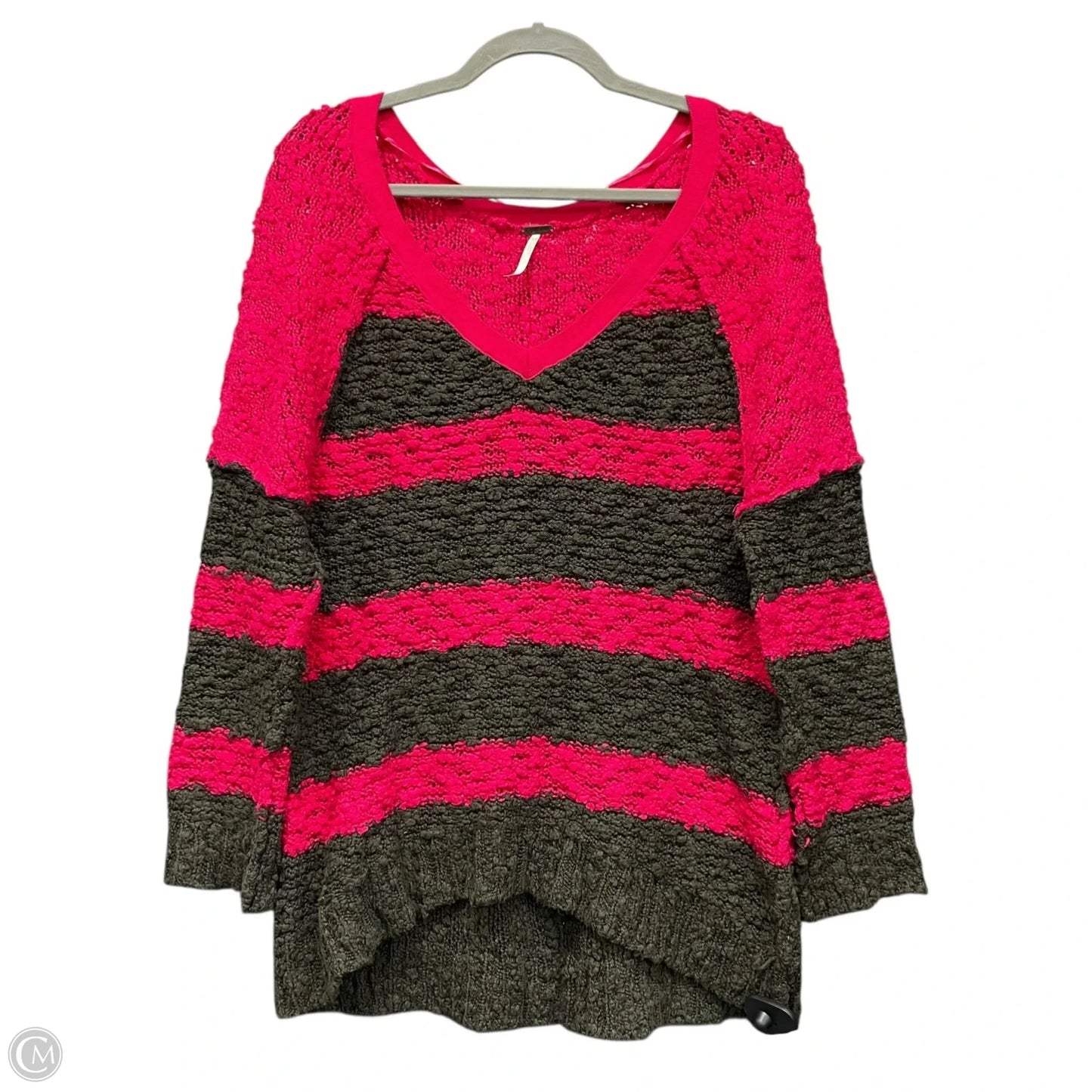 Sweater By Free People In Green & Pink, Size: S