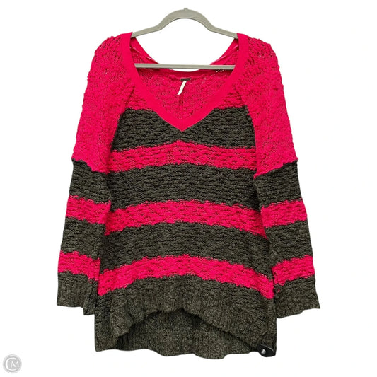 Sweater By Free People In Green & Pink, Size: S