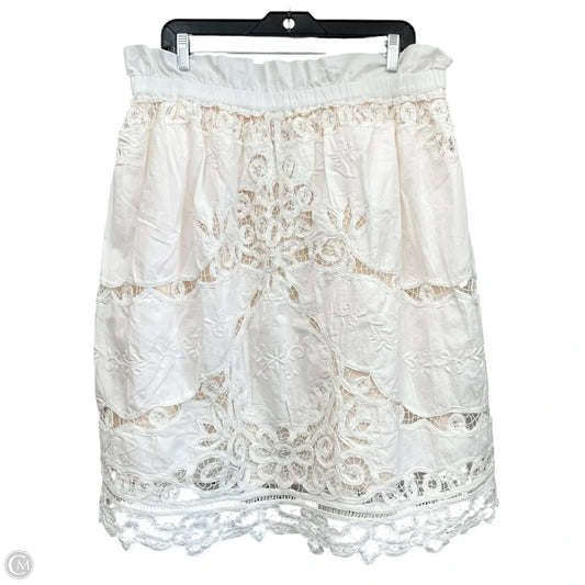 Skirt Midi By Maeve In Pink & White, Size: L