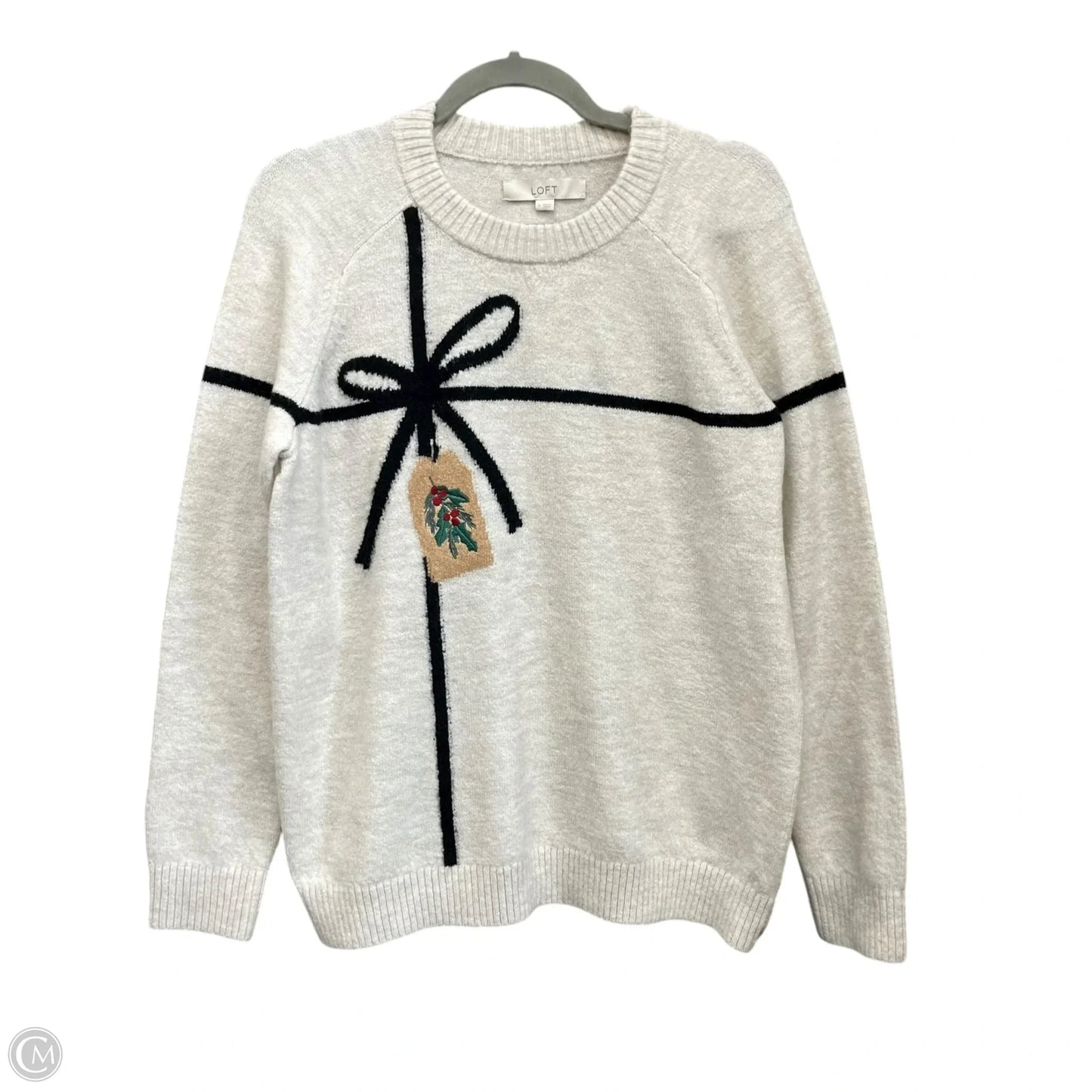 Sweater By Loft In Black & Cream, Size: S
