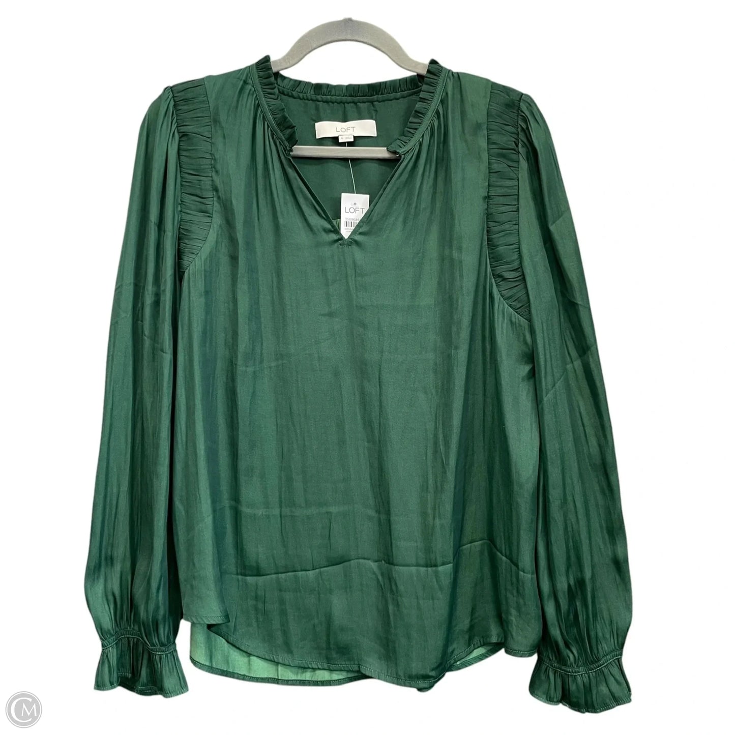 Top Long Sleeve By Loft In Green, Size: M
