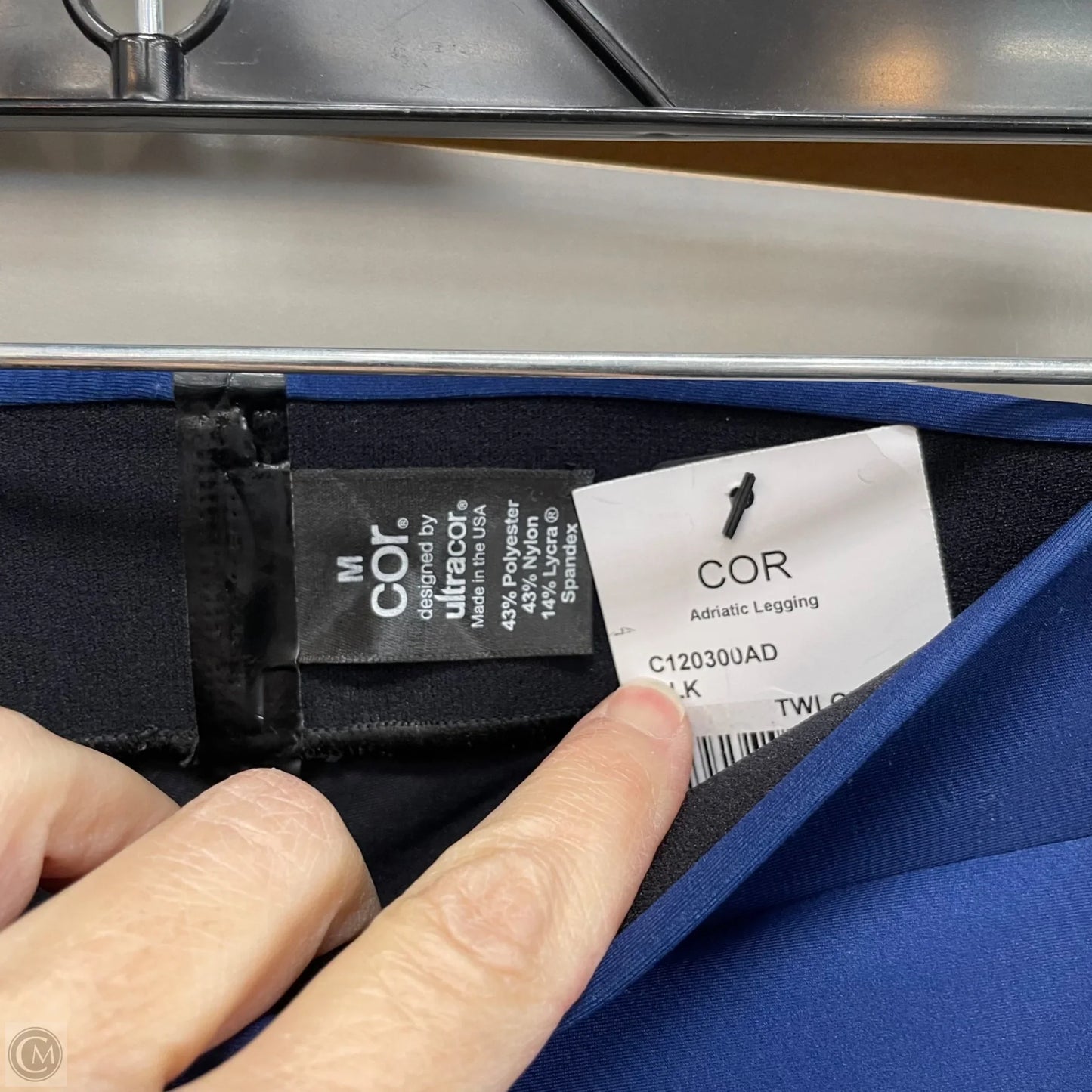 Athletic Capris By Cmc In Blue & Grey, Size: M