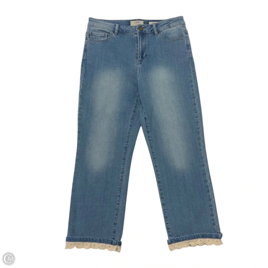 Jeans Cropped By Logo In Blue, Size: 4