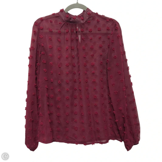 Top Long Sleeve By Shein In Maroon, Size: S