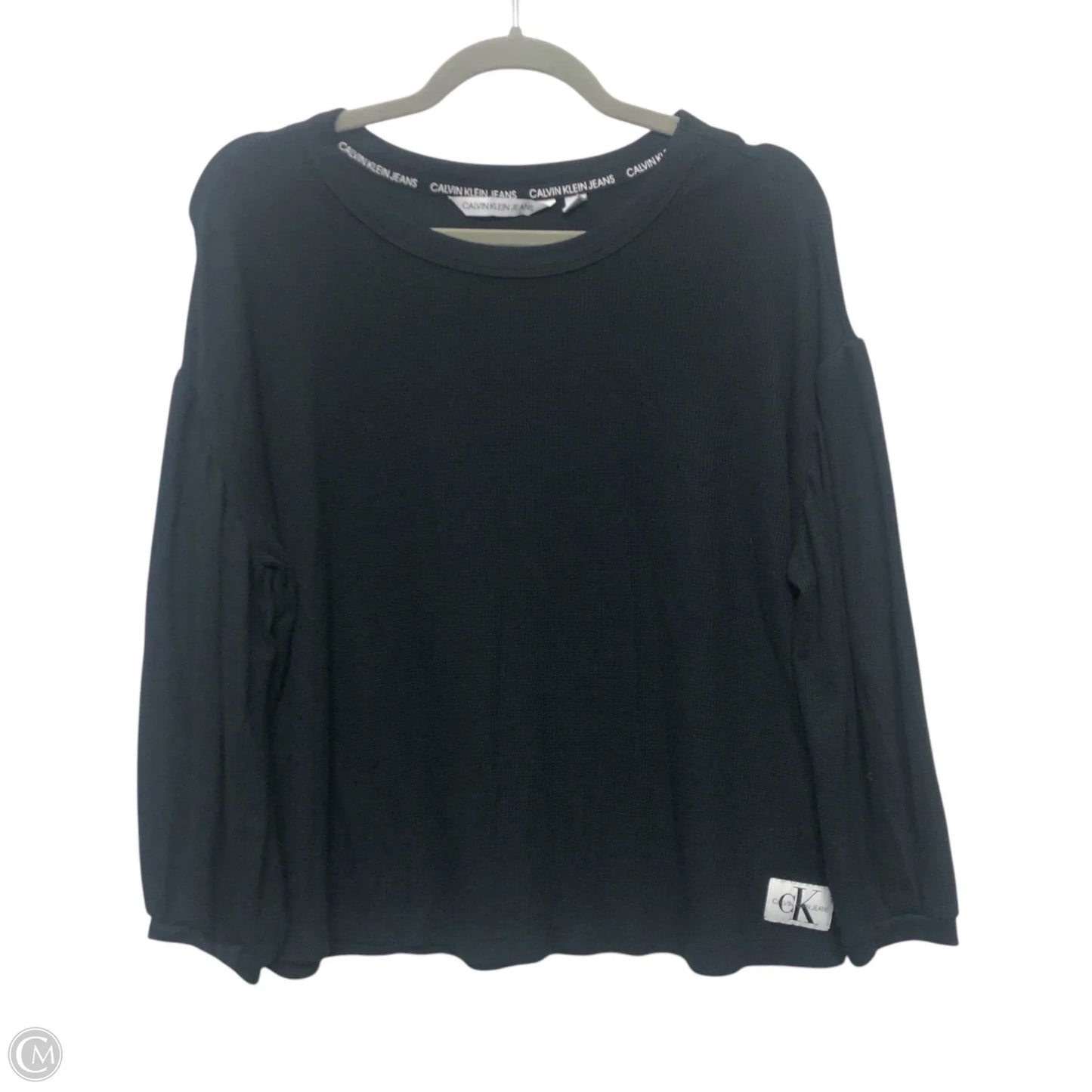 Top Long Sleeve By Calvin Klein In Black, Size: M