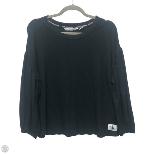 Top Long Sleeve By Calvin Klein In Black, Size: M