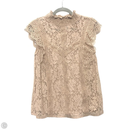 Top Sleeveless By Cable And Gauge In Tan, Size: L