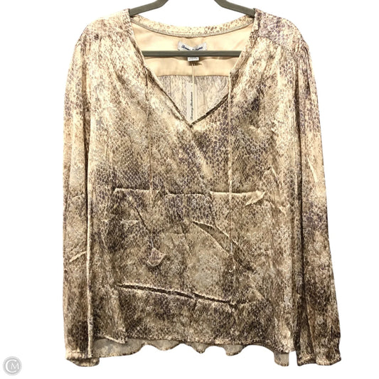 Blouse Long Sleeve By Tommy Bahama In Snakeskin Print, Size: Xl