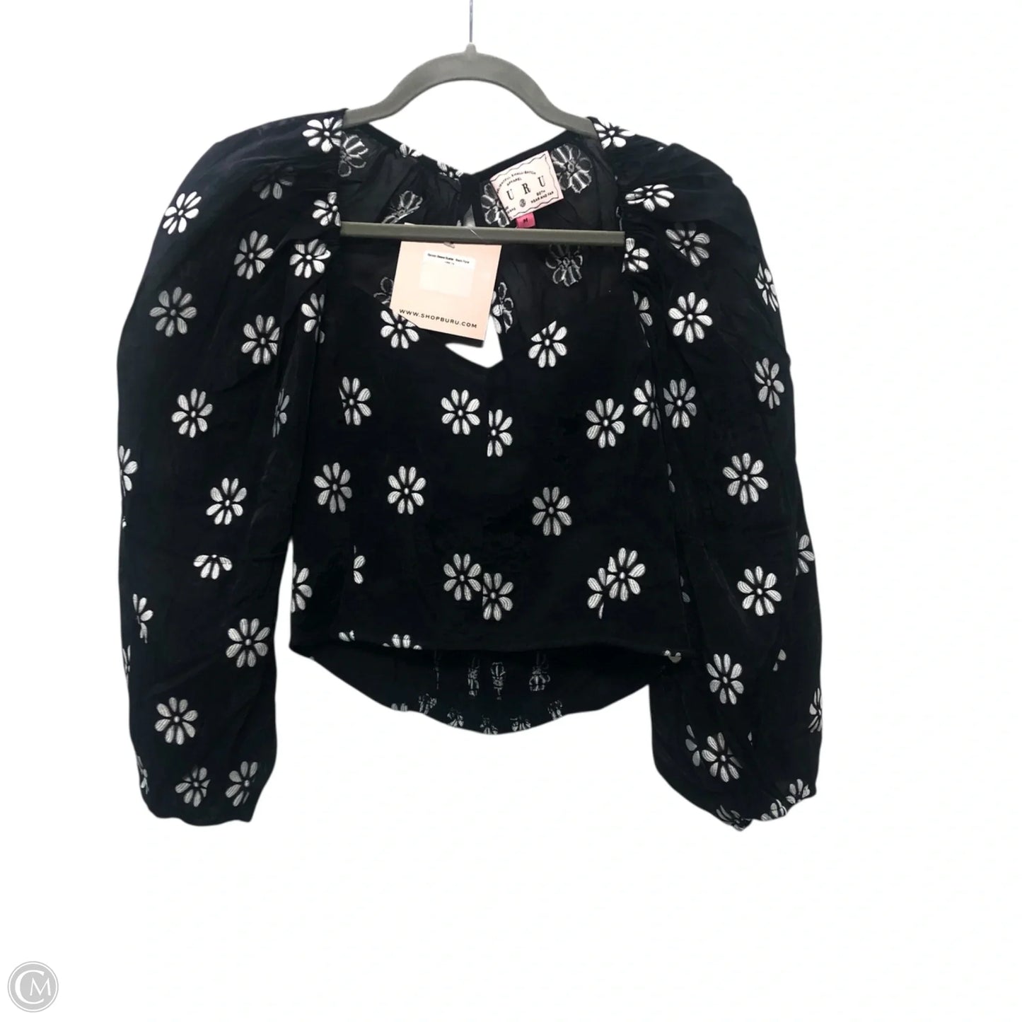 Blouse Long Sleeve By Buru In Black, Size: M