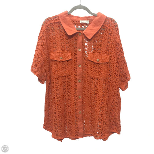 Blouse Short Sleeve By Clothes Mentor In Orange, Size: 2x