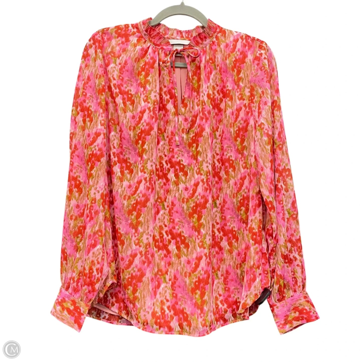 Blouse Long Sleeve By H&m In Pink, Size: M