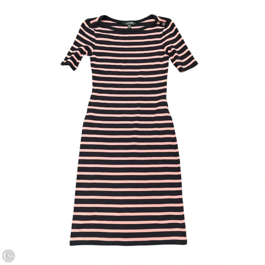 Dress Casual Midi By Lauren By Ralph Lauren In Blue & Pink, Size: Xs