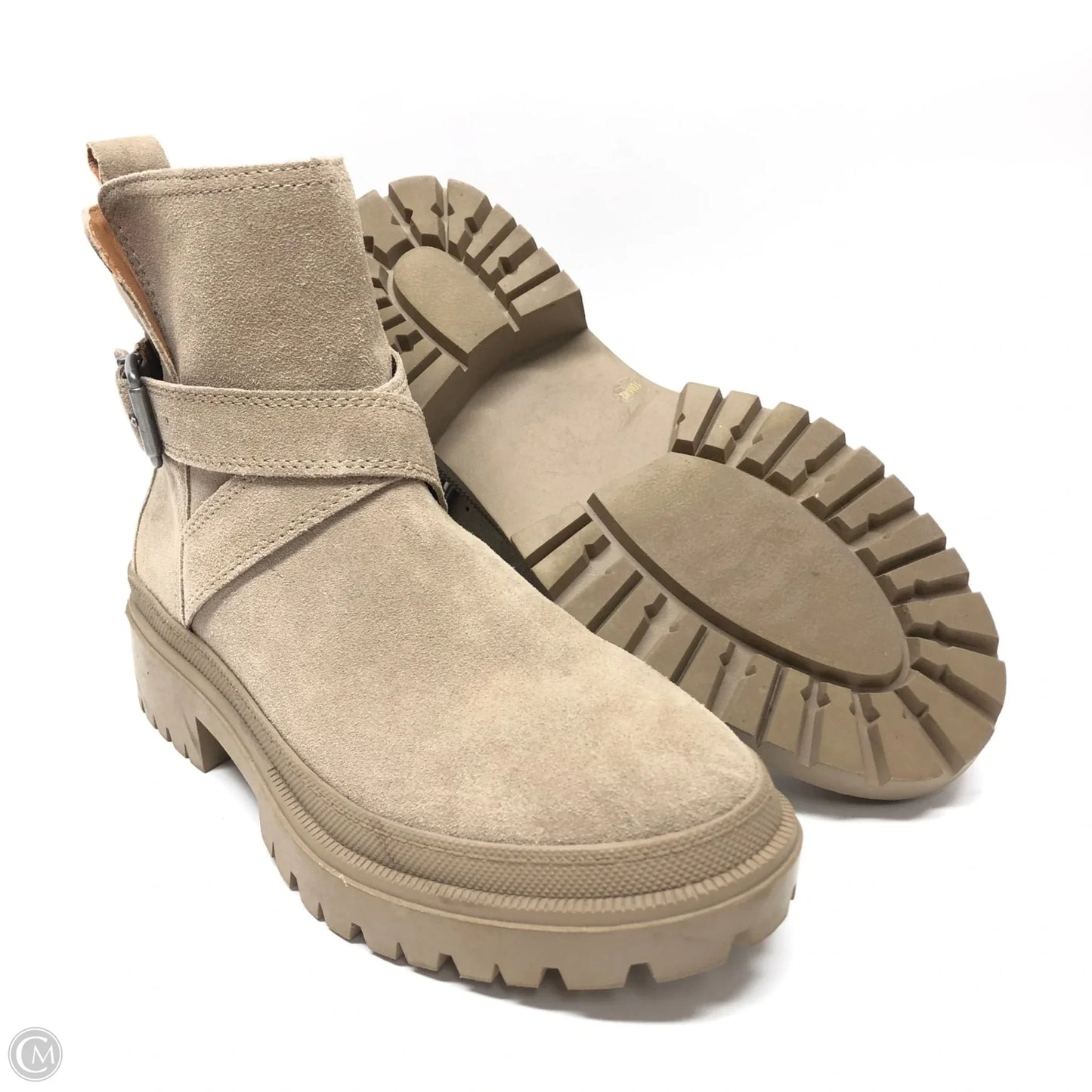 Boots Ankle Heels By Lucky Brand In Beige, Size: 10