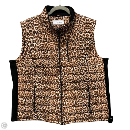 Vest Puffer & Quilted By Calvin Klein In Animal Print, Size: 2x