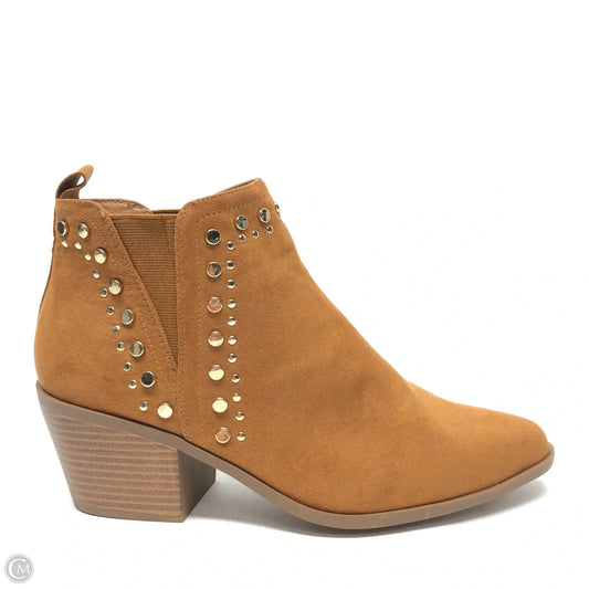 Boots Ankle Heels By Justfab In Tan, Size: 8